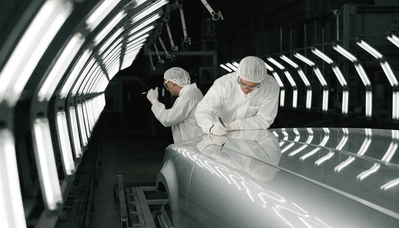 Paint inspection deck under a light tunnel on a final assembly line — Integrity Staffing Group