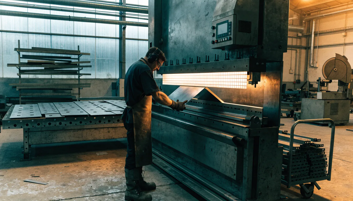 Fabricator forming sheet steel on a CNC press brake — Integrity Staffing Group
