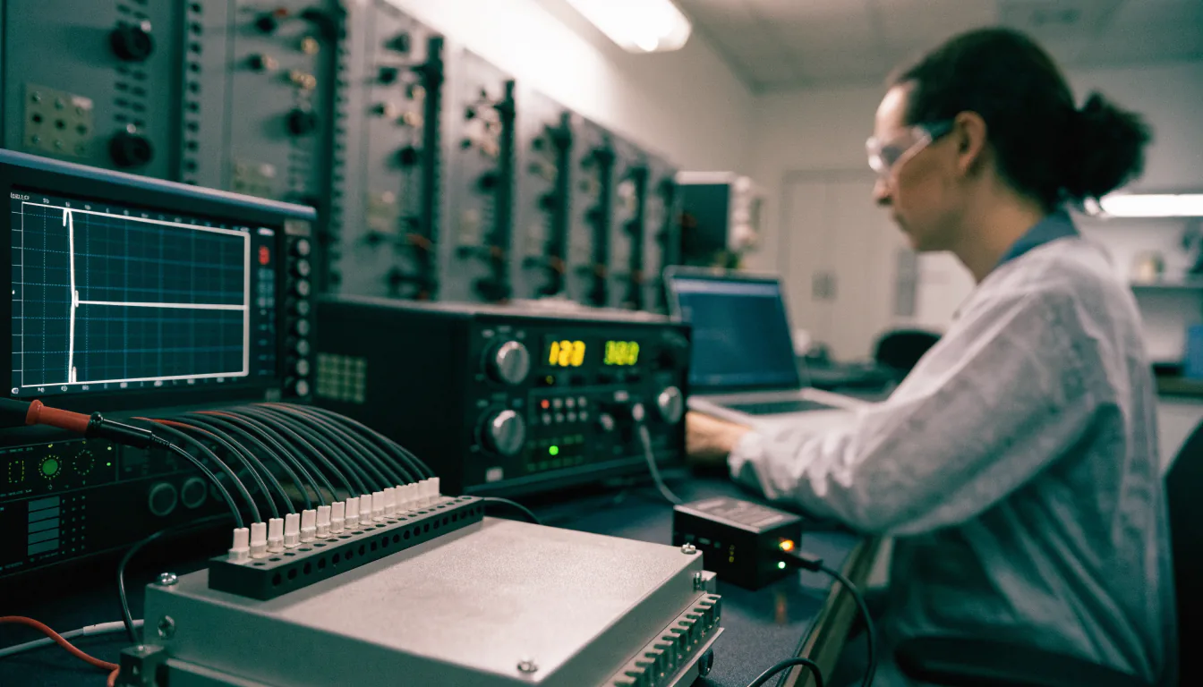 Controls engineer debugging an electronic control unit on a hardware-in-the-loop bench — Integrity Staffing Group